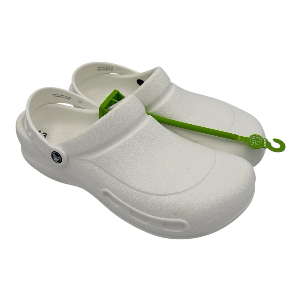 Crocs Bistro Work Clogs Mens‎ Sz 13 White Slip Resistant Shoes 10075-100